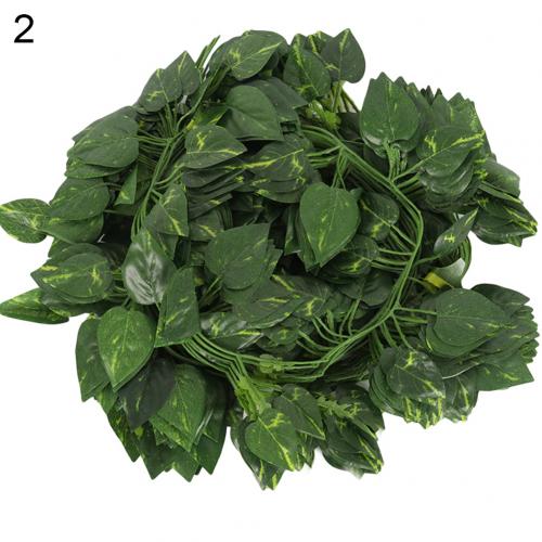 ! ! Enredadera Artificial de uva de 2m, hoja verde, hiedra, vid para decoración de hogar, boda, guirnalda colgante DIY, flor Artificial: 2