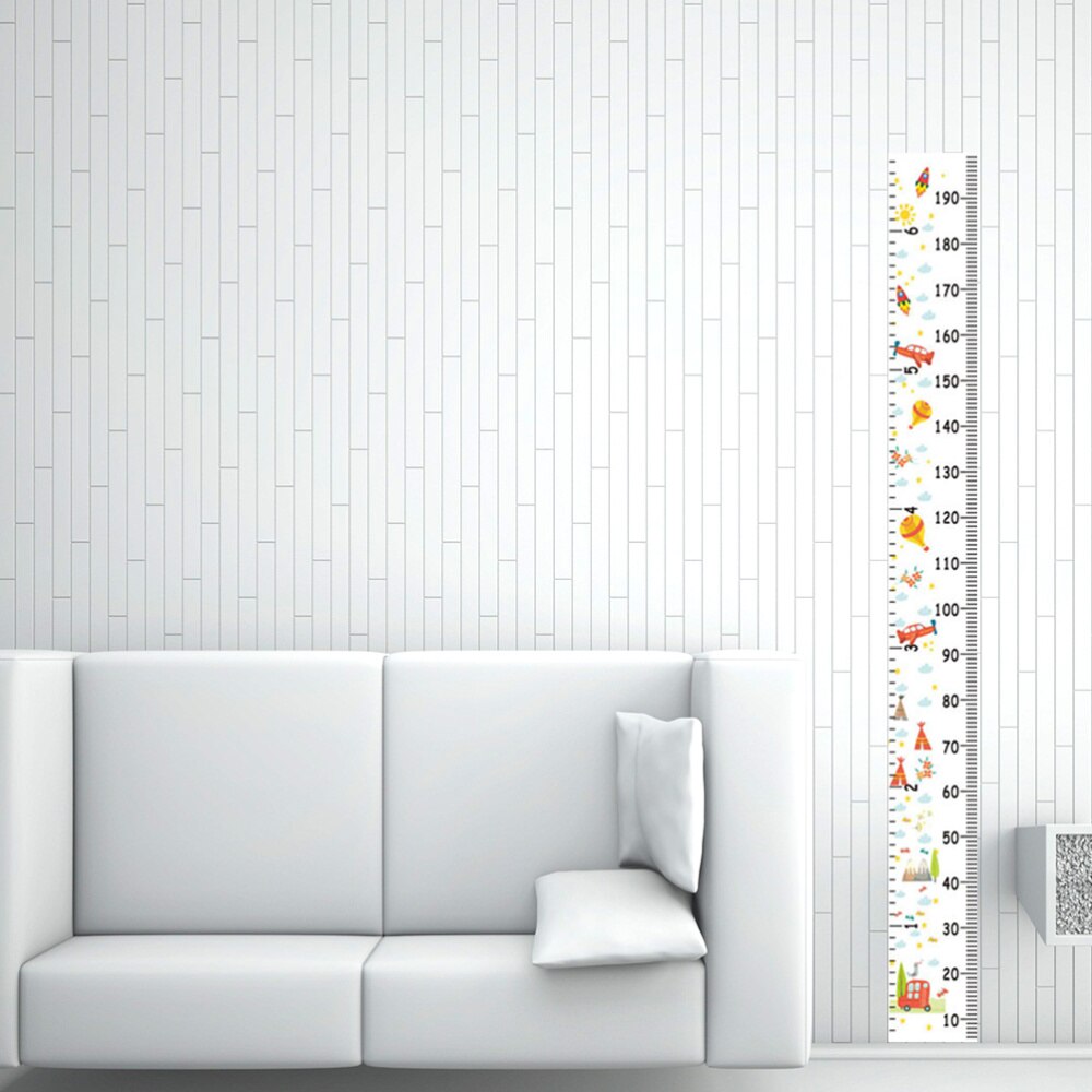 Vägg linjal tillväxt diagram höjd tillväxt diagram trä och canvas baby tillväxt diagram för barnkammare sovrum väggdekor (färgglad patte