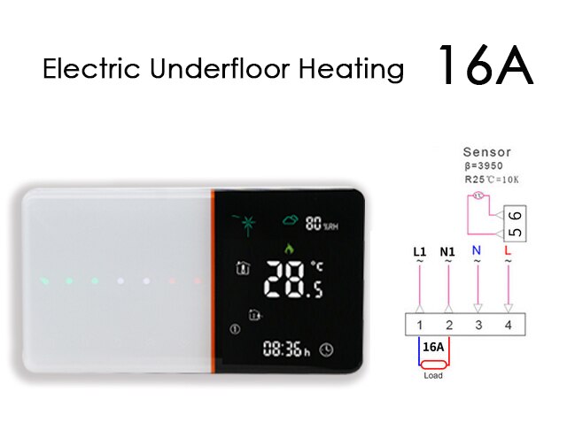 Vancoo Wifi Thermostat Electric Underfloor /Water/ Gas Boiler Programmable Temperature Controller Works With Alexa Google Home: Floor Heating