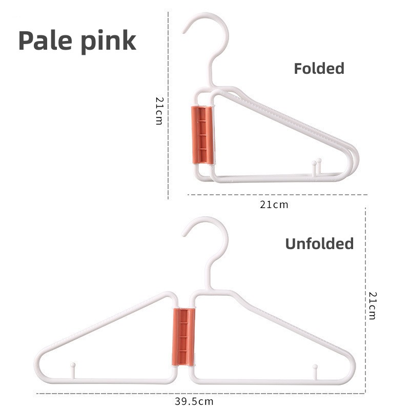 Household foldable plastic hanger Integral folding storage PP plastic set hanger saves space: Light Grey