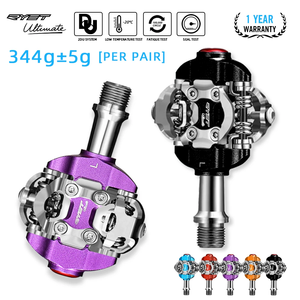 RYET MTB Pedal SPD Clipless Ultralight Mountain Bike Pedals Bicycle Dual Platform Footboard Clipless Cycling Bike Parts