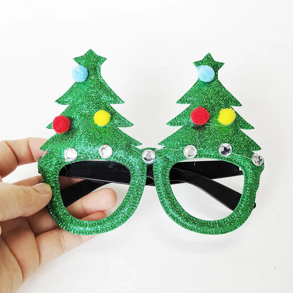 Okulary świąteczne Święty Mikołaj Choinka Bałblady Plastikowe okulary Prezent dla dzieci Boże Narodzenie impreza kieszonkowe dzieci Rekwizyty fotograficzne Dekoracje świąteczne