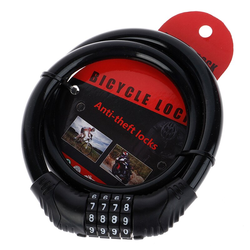 JINHF Bike Lock 4 Digit Code Combination Electric Bicycle Lock Bicycle motorcycle Security Lock Anti-theft Lock Password Lock: BK