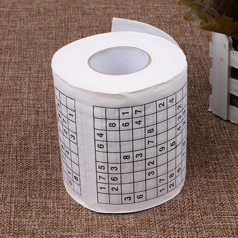 Papel tisú duradero Sudoku Su papel higiénico impreso rollo puzle juego papel higiénico rollos de 2 capas