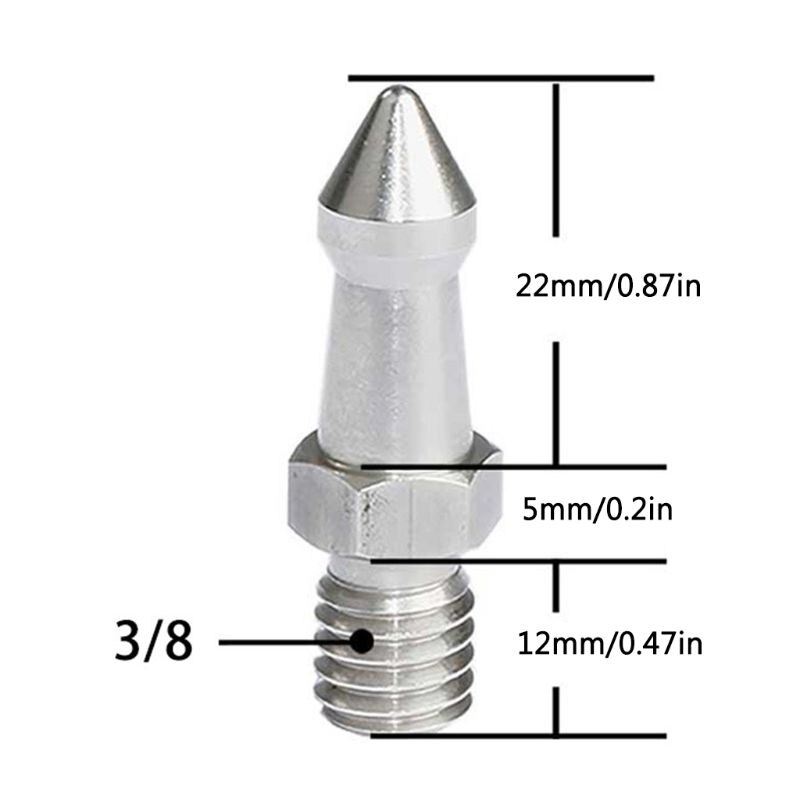 2PCS In Acciaio Inox Treppiede Picchi di 3/8 1/4 M8 Macchina Fotografica Spike Monopiede Piede Vite