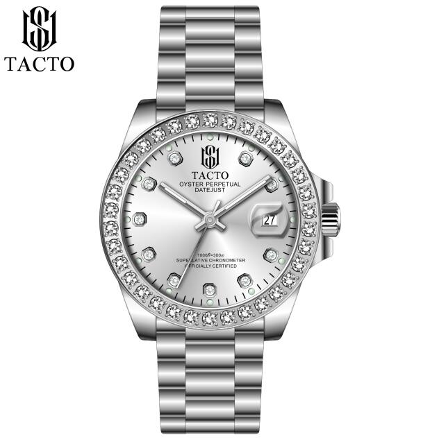 Holuns uhr herren uhren 316L stahl uhr diamanten Miyota quarz business männlichen armbanduhr kalender datum 50M wasserdichte: TACTO 40mm-7
