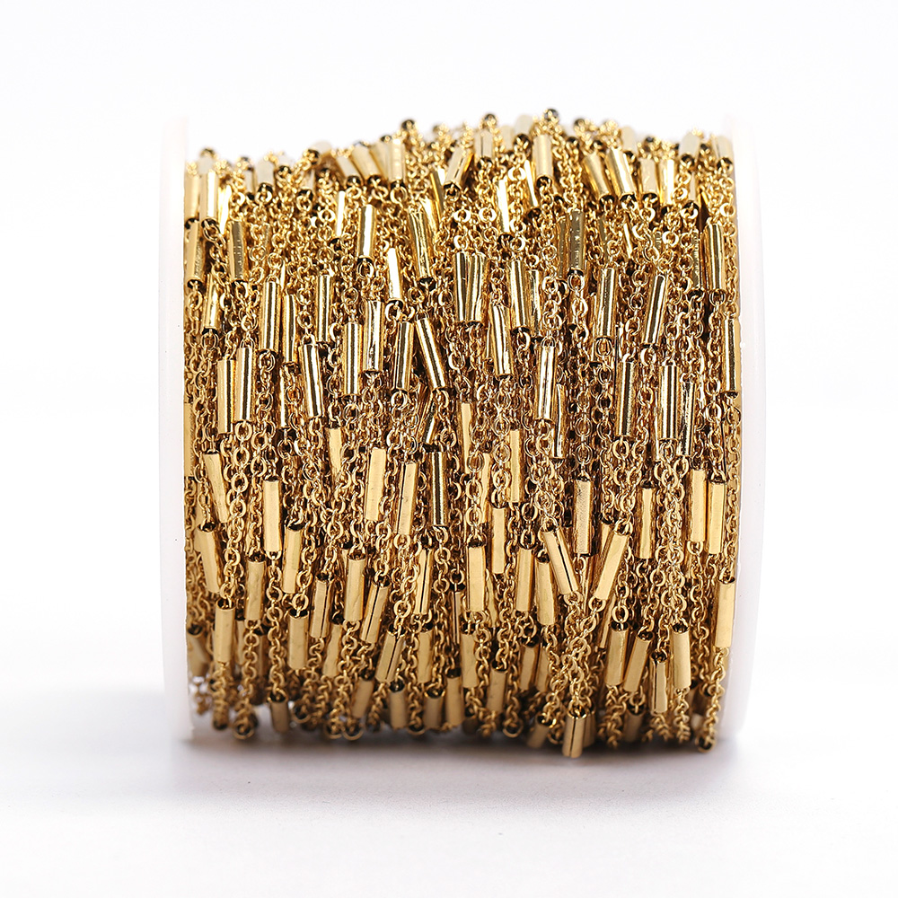 2 meter roestvrijstalen ketting ketting buis gouden ketting accessoires voor armbanden sieraden maken componenten handgemaakte DIY: Rood