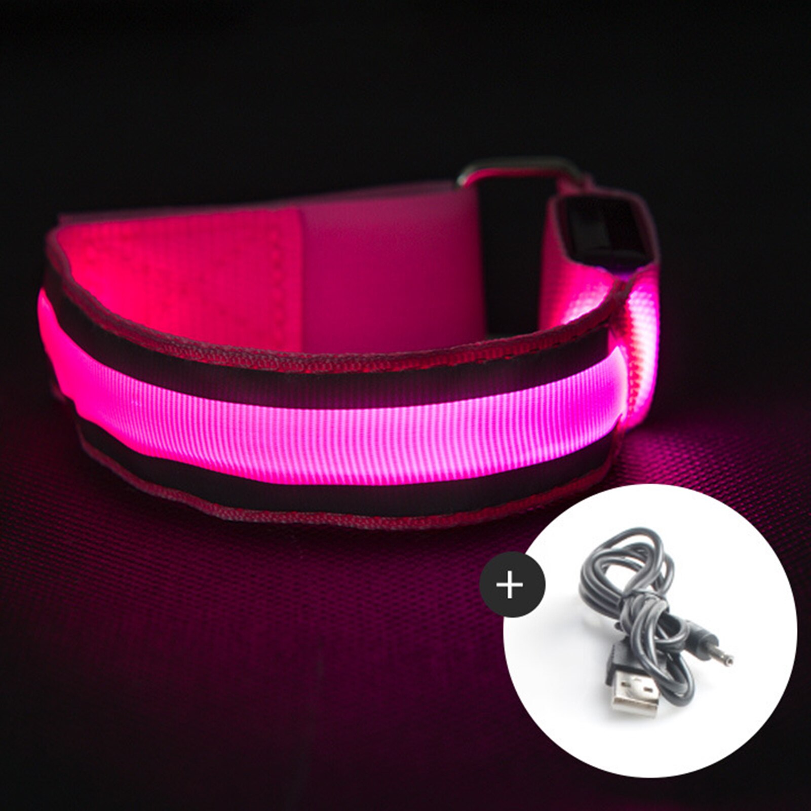 LED Night Riding Running Armband Arm Ring Luminous Double Reflective Strip Wrist Belt Warning Signal Light For Cycling Wristband