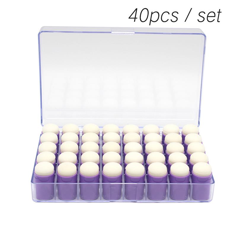 Juego de esponjas para pintar por números, pinceles de espuma para dedos, manualidades, tinta, suministros de arte, herramienta para álbum de recortes, 40 piezas: Morado