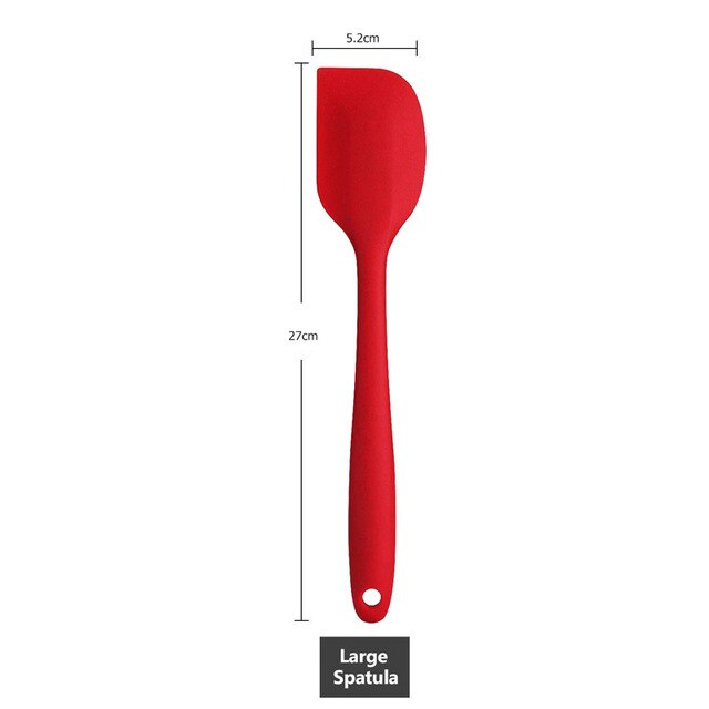 Siliconen 6 Stks/set Spatel Mengen Gebak Schraper Non Stick Boter Spreader Pot Blender Koken Spatel Keuken Bakken Accessoires: l Scraper Red