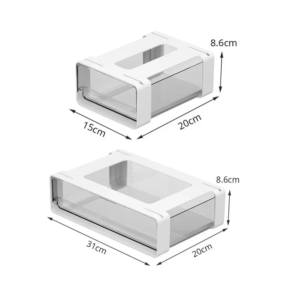 Under Desk Drawer Organizer Wardrobe Storage Transparent Drawing Box Self-Adhesive Hidden Undertable Drawers Office Table Locker