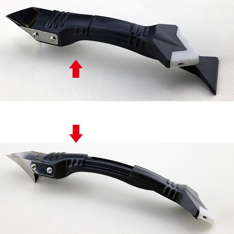 Espátula selladora de silicona 3 en 1 para ventanas, raspador de Metal, utensilio para quitar masilla o cemento, herramientas manuales de limpieza