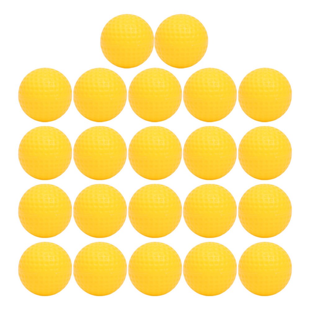 22 pièces balle de Golf balle creuse balle Non poreuse Golf balançoire aides à l'entraînement intérieur Double couche Golf pratique balles pour intérieur (blanc): Yellow