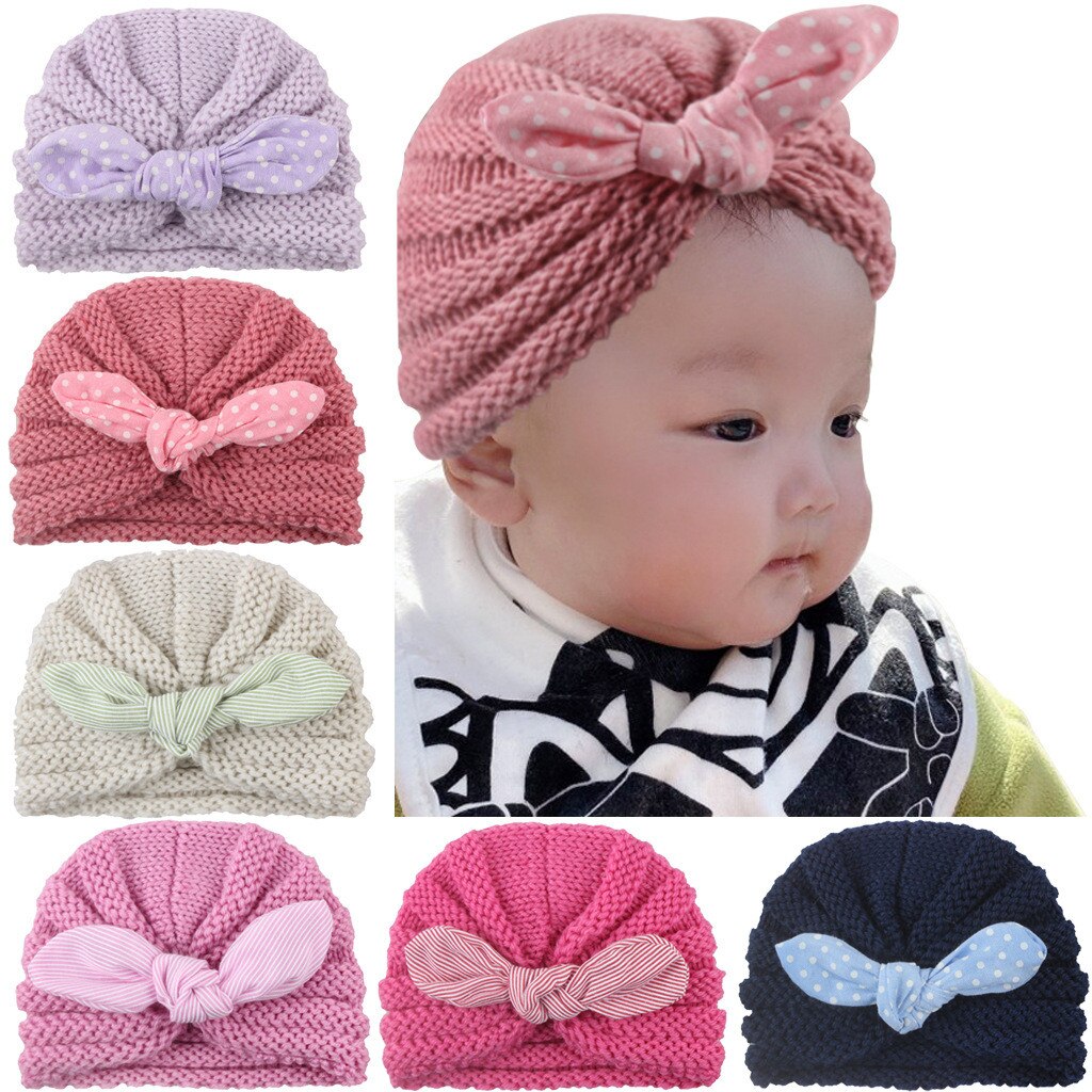 Baby hoed in Baby Boy hoeden Warm Haak Knit Geknoopt Plaid Hoed Beanie Cap plaid warme herfst en winter hoed L1212