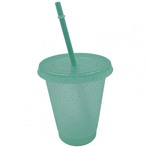 Adorable Water Bottle Multi-color Coffee Mug Smooth Reusable PP Cold Tumblers Cup: Green L