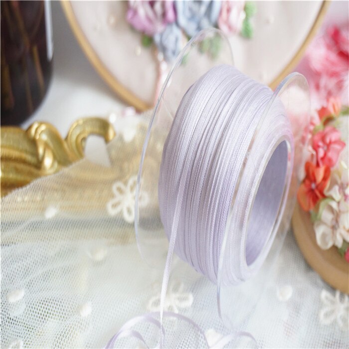 Ruban broderie en soie pure ins style | 2mm, couleur unie, 100% taffetas fin, ruban en soie de , artisanat de ruban Anya: S016 / 100mts per roll