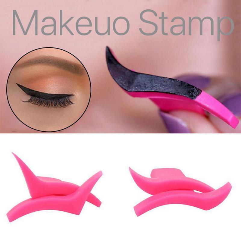Tampon de maquillage , 1 paire, pour Eye-Liner, Style aile, pochoir d&#39;estampage