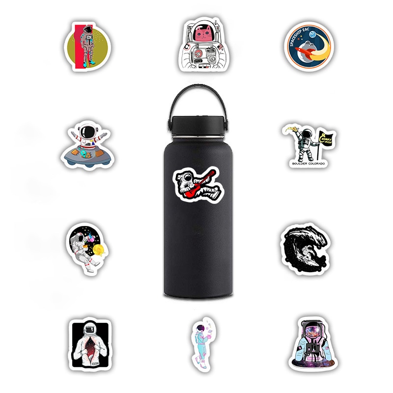 50 Stickers for Decoration Stationery of NASA Astronauts' Suitcases, Mobile Phones, Laptops, Skateboards, Children