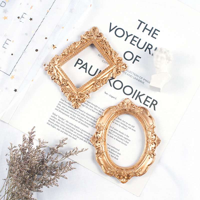 Luxury Embossed Photo Frames Bird Flower Frames Gold Family Photo Holder Resin for Pictures Home Photo Wall Decor Accessories