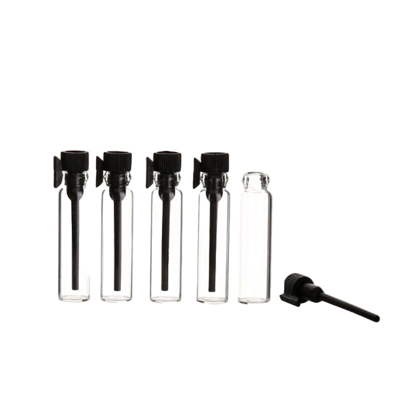 3050100 st tomma små klara glasvätskeflaskor parfymprov flaska 123ml badolja parfym bodylotion fuktighetskräm: 2ml / Svart / 100 st