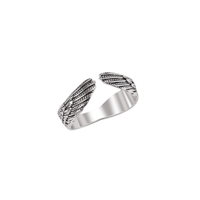 retro Pfau Frosch Ring Männer Frauen Legierung Ringe Ebene FlüGel Hüfte hüpfen Felsen Schmuck Resizable: Pfau Blau