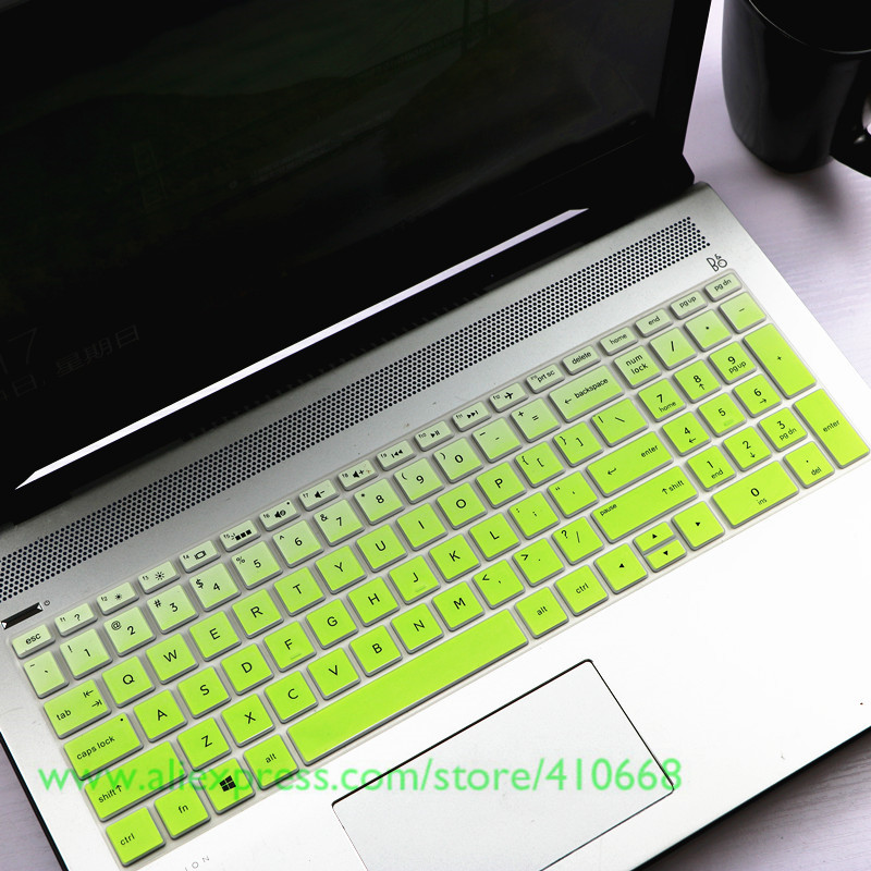 15.6 cal silikon odporny na kurz osłona na klawiaturę laptopa Protector dla HP 250 255 G6 Notebook PC: Gradual green