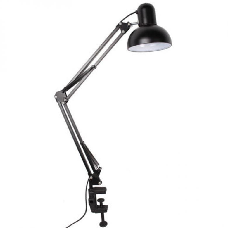 Zwart Flexibele Swing Arm Clamp Mount Lamp Kantoor Studio Home Tafel Bureaulamp Lamp