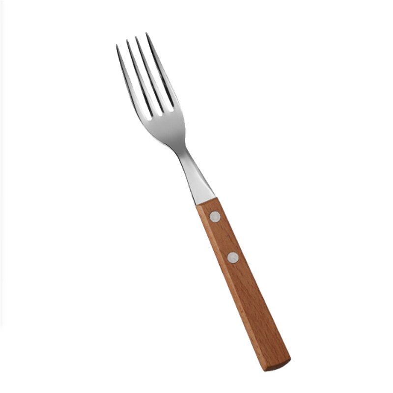 Stainless Steel Dinner Set Wooden Handle Western Cutlery Retro Hotel Steak Cutlery Set Kitchen Knives Household Goods Kitchen.8z: 4