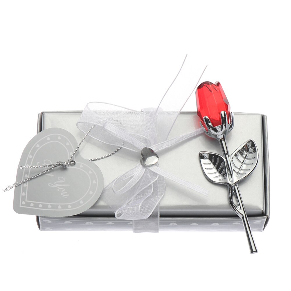 1Set Valentine's Day Mini Crystal Rose Artificial Flower Rose Year Wedding Favors And Souvenirs Craft Table Decor