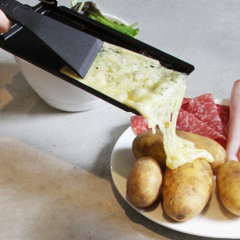 Professionele niet-Stick Raclette Grill Set, Mini Kaas Smelten Pan met Opvouwbare Houten Handvat, Kaas Spatel, Nonstick Oven Grill Plaat Accessoire, Thuis Keuken Grilling Tool