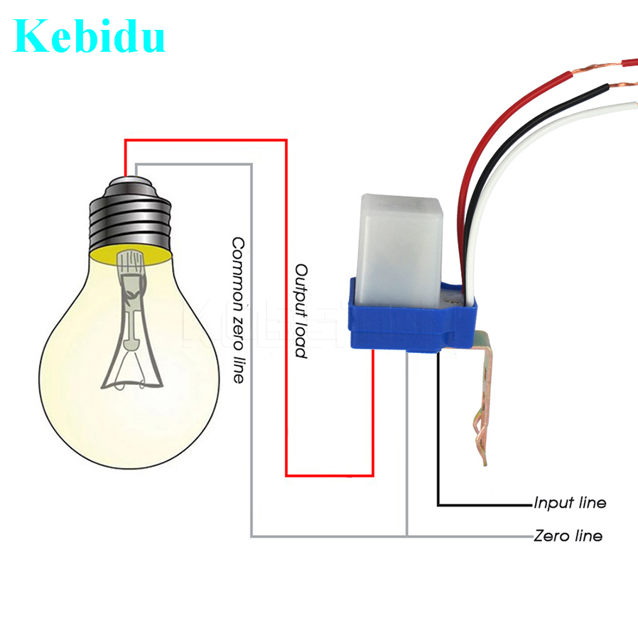 Kebidu Automatische Auto Op Off 110 V 220 V DC AC 12 V 50-60Hz 10A Sensor Schakelaar fotocel Street Light Schakelaar Controle Photoswitch