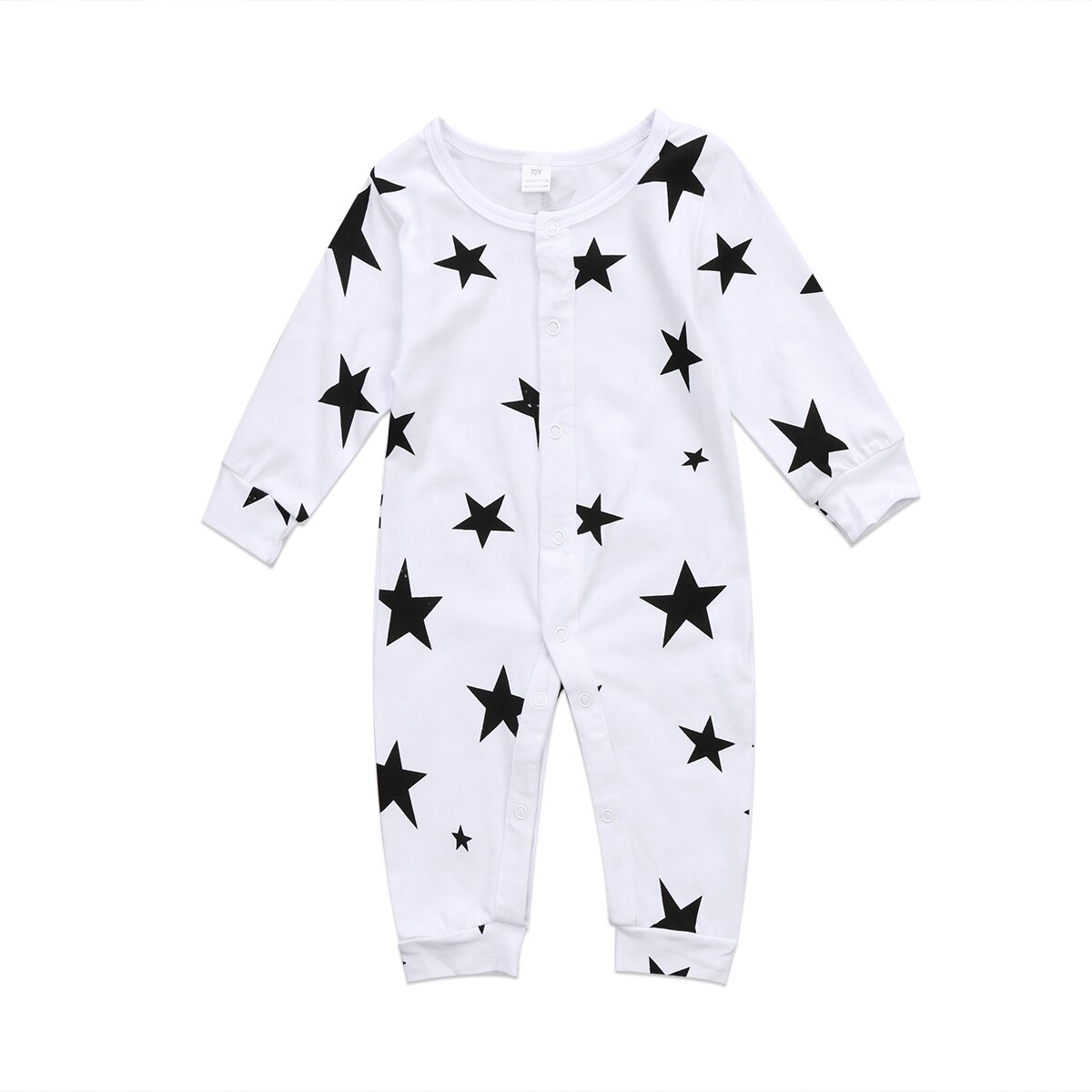 CANIS Autumn Newborn Baby Boy Girls Star Long Sleeve O Neck Button Lovely Romper Jumpsuit Outfit Clothes: 6M