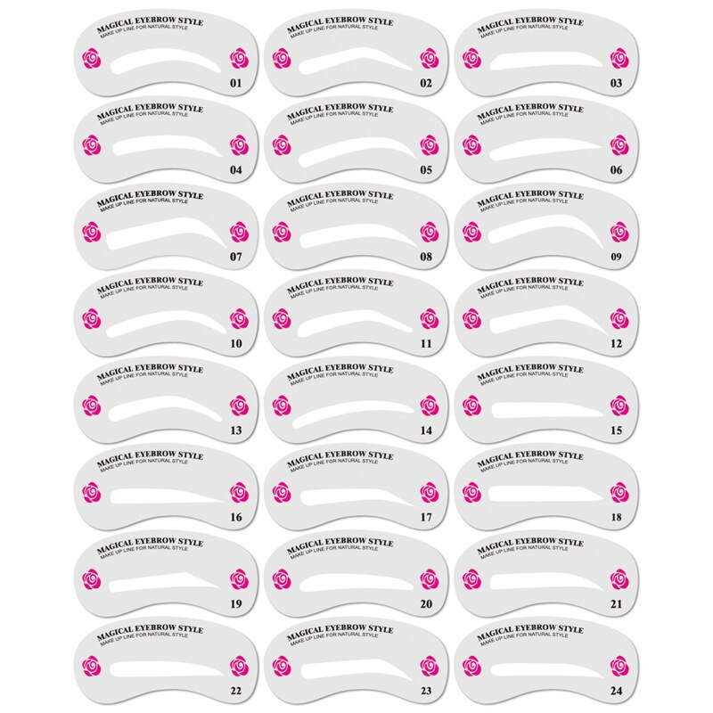 Plantilla reutilizable para cejas, regla para cejas, plantillas para flechas, herramientas de maquillaje, dibujo, Estilismo, forma de tarjeta de plantilla