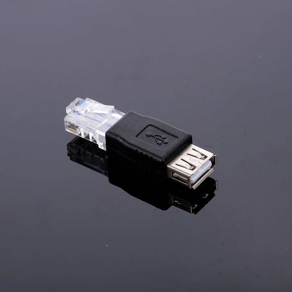 Adaptador USB para RJ45 USB2.0 RJ45 Plugue Macho Conector do Adaptador Fêmea para Ethernet