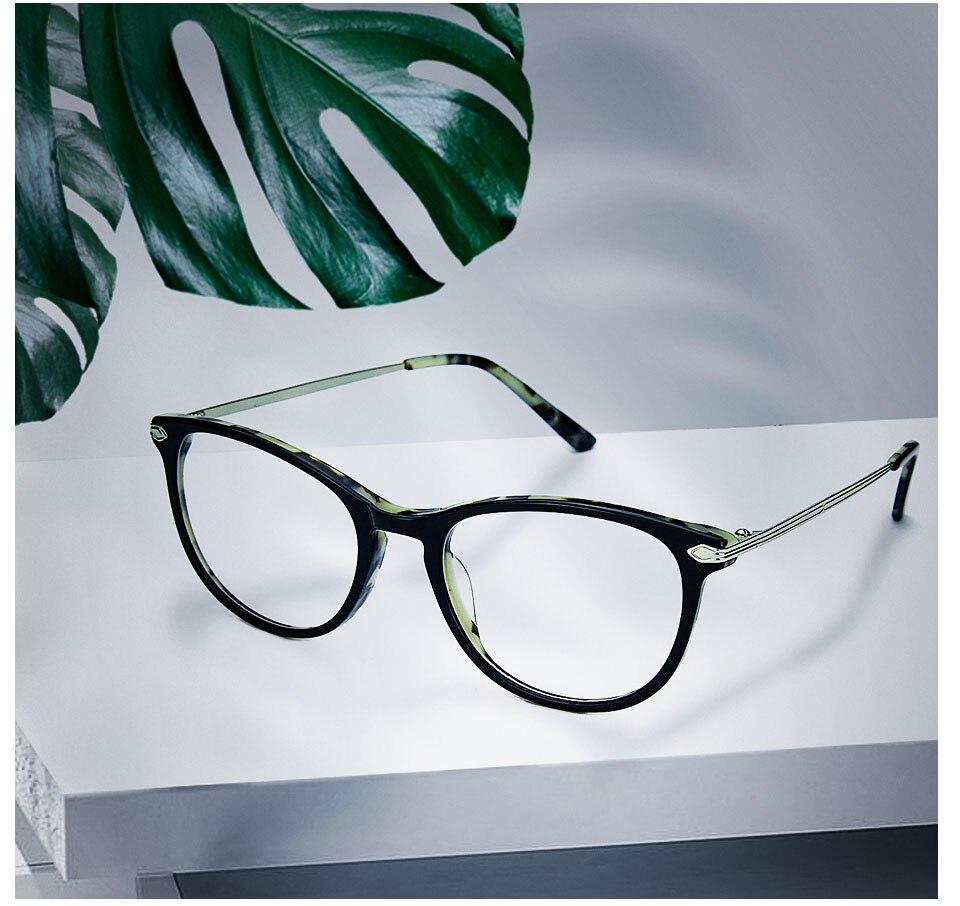 Zenottic retro acetaat brilmontuur voor dames, bril op sterkte, mannelijke nerd, bijziendheid, optische bril met heldere lenzen, brillen