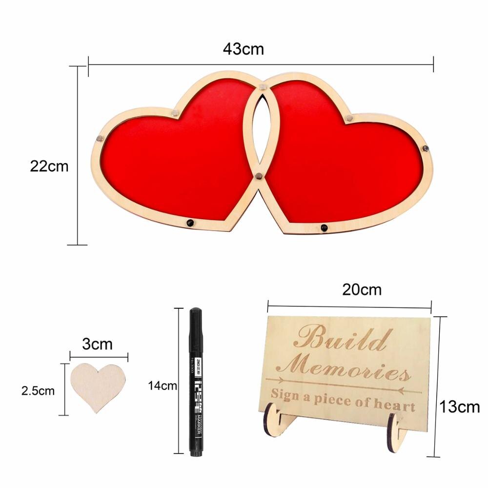 QIFU Wooden Guest Book Sign Love Romantic Wedding Guest Book Party Decoration Wedding Guestbook Wedding Book For The Guests