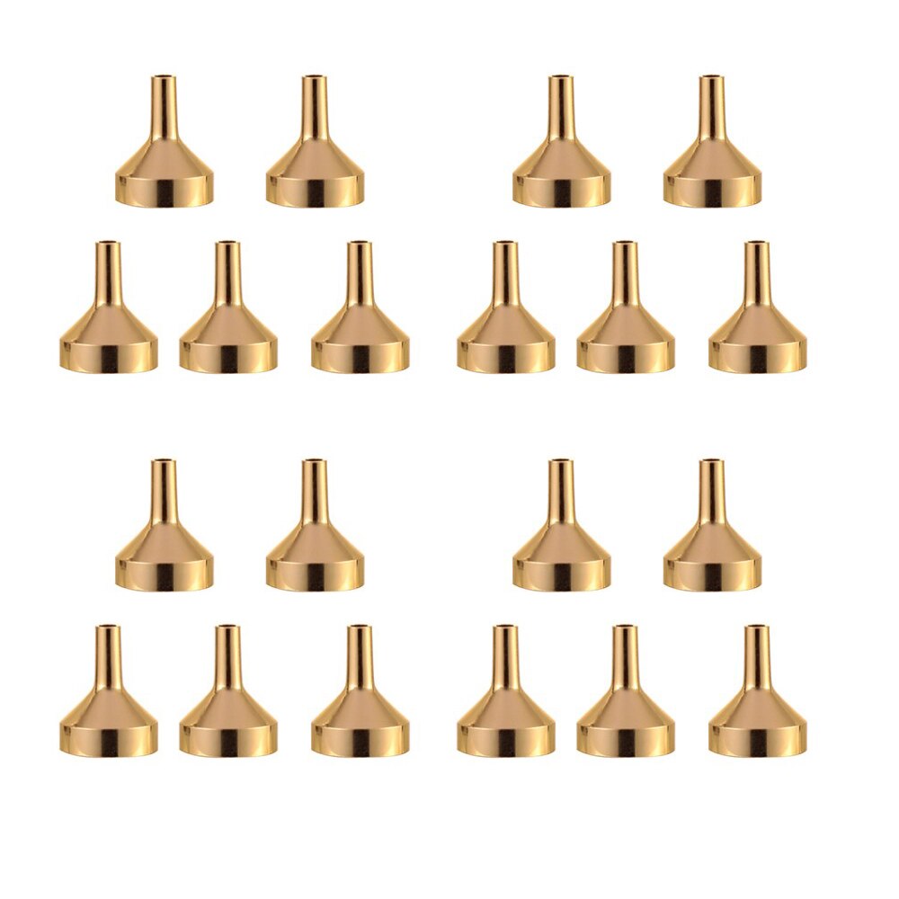 10 Stuks Mini Gold Trechter Aluminium Materiaal Voor Vullen Kleine Flessen Overbrengen Vloeibare Refill Parfum Essentiële Olie Lab