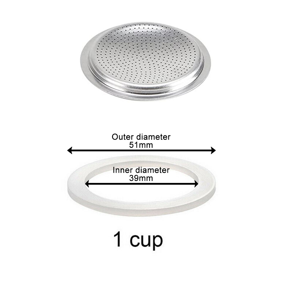 Coffee Rubber Rings Italian Moka Pot Flexible Washer Gasket Ring Coffeeware Replace For Cups Moka Pot Espresso Coffee Makers: Light Grey