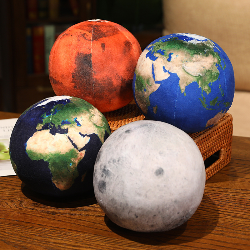 Simulación de tierra, sol, Marte, juguete de peluche, planetas rellenos en el sistema Solar, almohada de muñeca suave, cojín, juguetes para niños, decoración de de cumpleaños