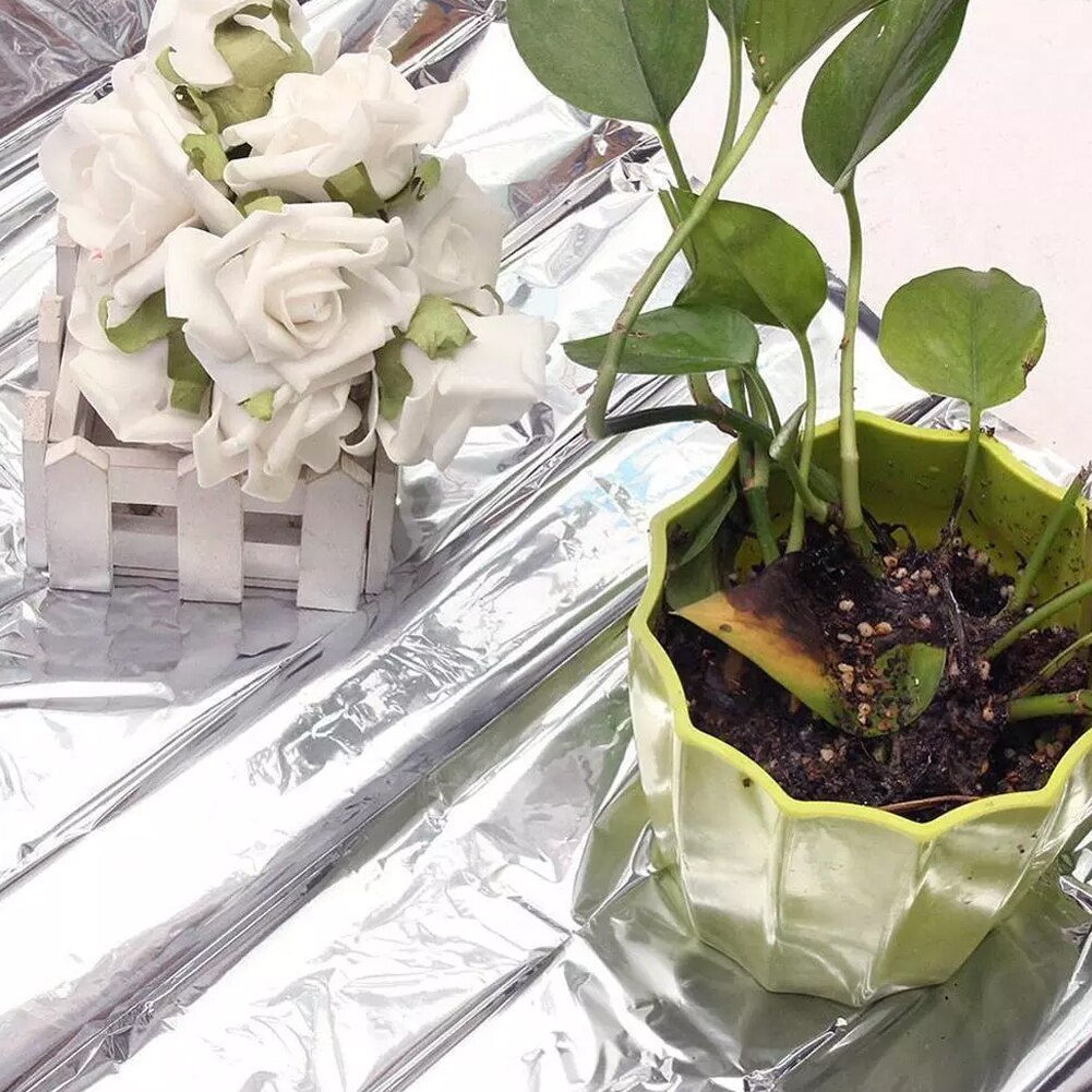 2PcsNew Silver Plant Hydroponic Highly Reflective Mylar Film Grow Light Accessories Greenhouse Reflectance Coating Plant Covers