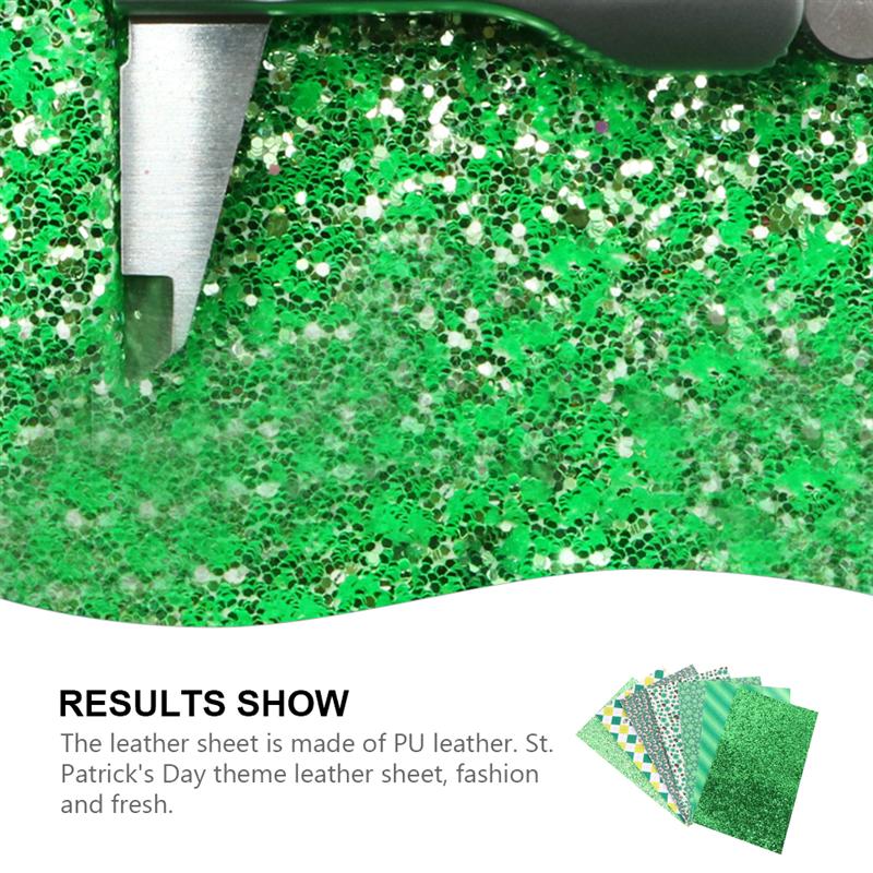 7Pcs Chic St. Patrick 'S Day Leer Stof Vellen Diy Sieraden Maken Vel