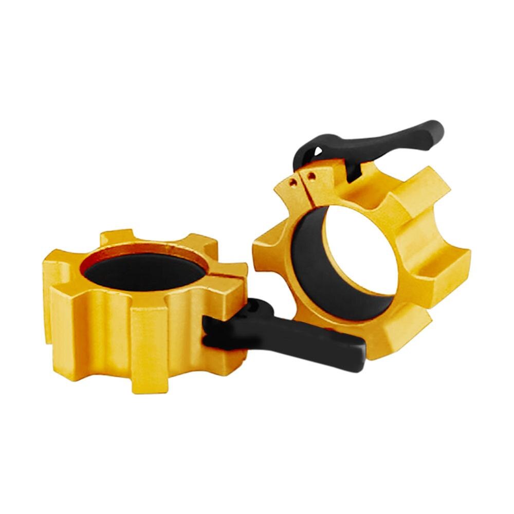 1Pair Barbell Clamps Metal Aluminum Quick Release Locking Workout Barbells Collars for Squat Weightlifting Powerlifting: yellow