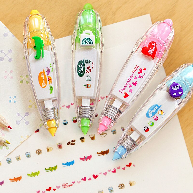 Corretivo bolígrafo escolar cinta correctora papelería cristativa escuela Linda papelería cinta correctora kawaii fita corretiva herramientas