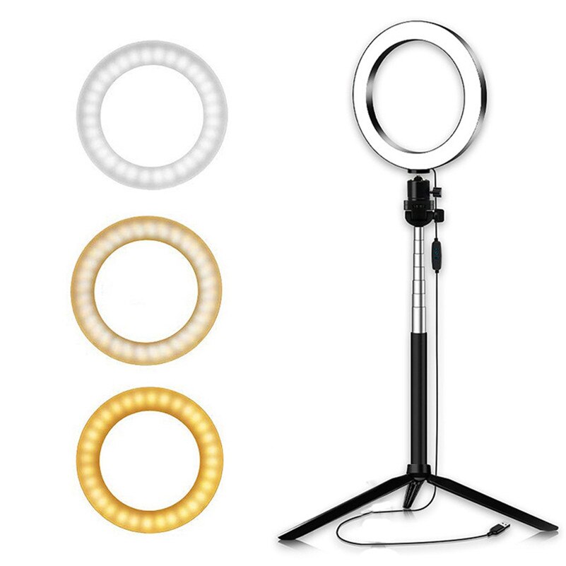 5500K LED Ring Light with Stand LED Camera Selfie Light Ring for iPhone Tripod and Phone Holder for Video Photography