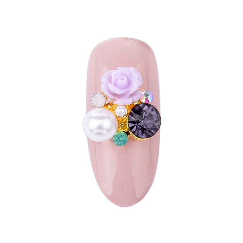 10pcs alloy 3d nail art rose bloemen sieraden nagels crystal rhinestones nailart nagels decoraties komen accessoires Y951 ~ 958: Y954