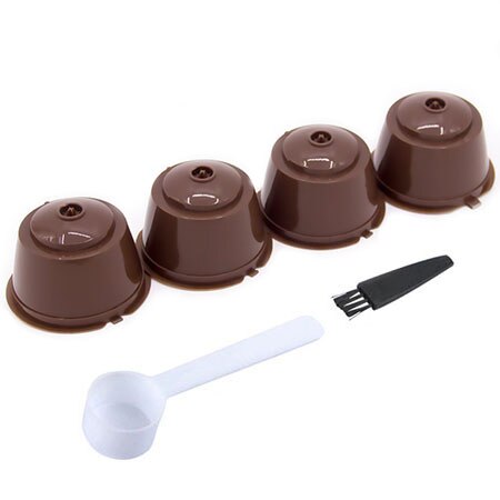 1/2 st / parti påfyllningsbara dolce gusto återanvändbara kapslar kaffekapslar plast kompatibla med nescafe genio, piccolo, esperta: 4 st