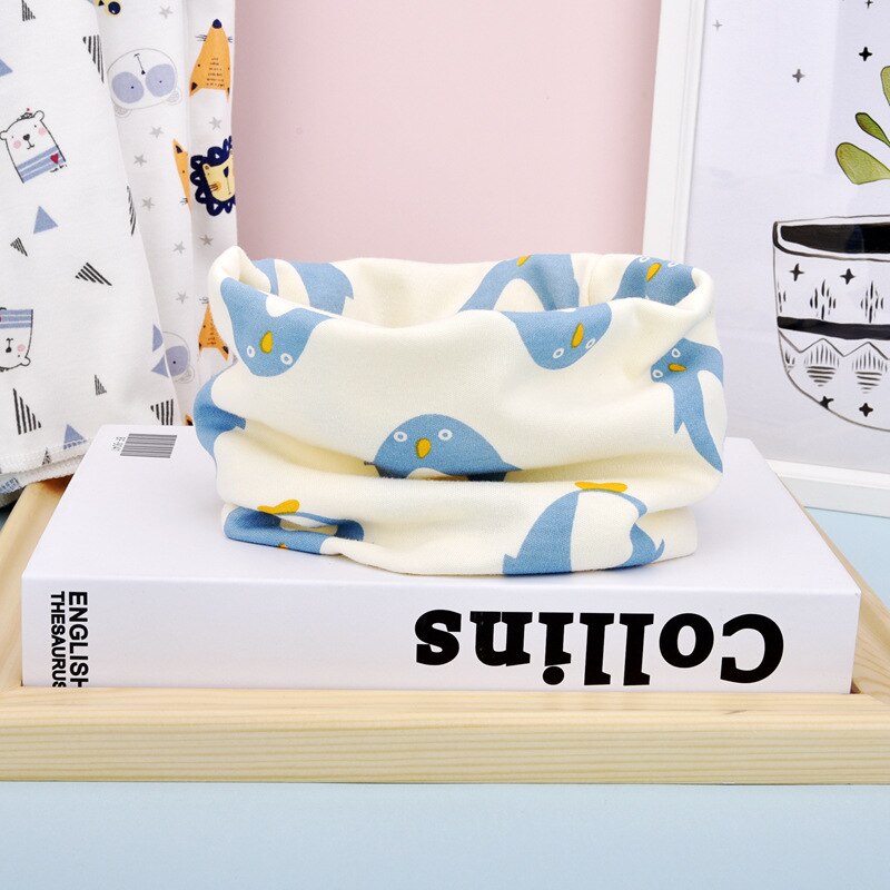 Foulard en coton pour enfants, nouveauté, collection printemps automne hiver: blue animals