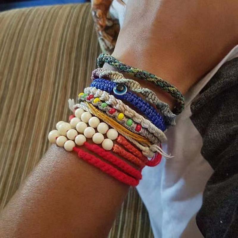 Mannen Zwart Koord Evil Eye Macrame Vriendje Armband Sieraden