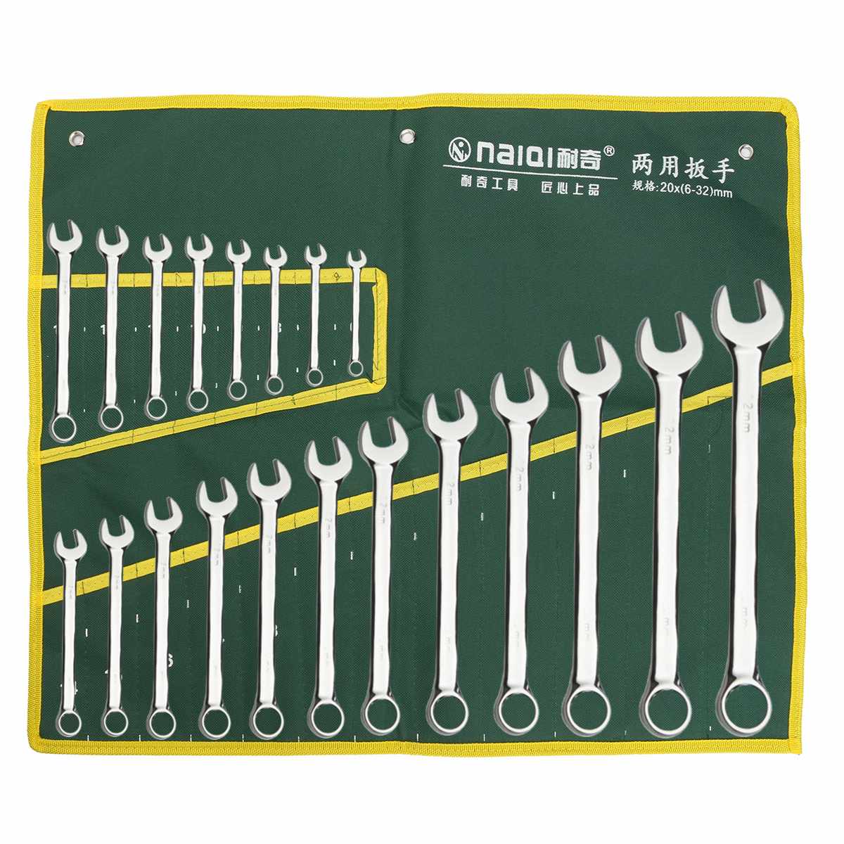 10/14/20 Pockets Double Opening Offset Ring Spanner Kit Case Tool Bag Spanner Wrench Roll Up Storage Organizer Bag Pouch