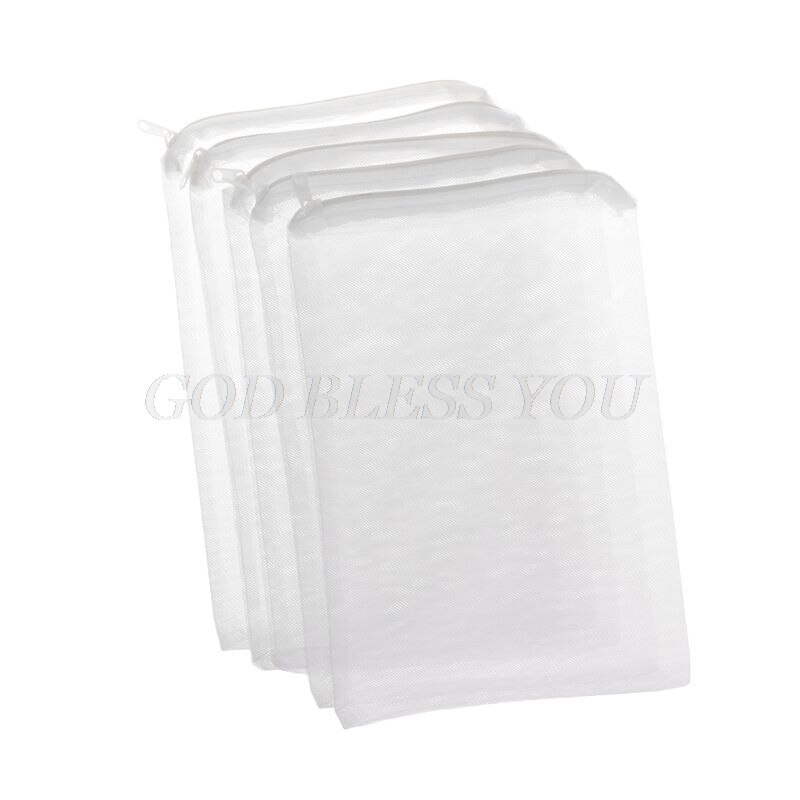 5 Stks/set Aquarium Filter Zak Aquarium Mesh Bag Zipper Net Vijver Voor Bio Bal Actieve Carbon Isolatie Opslag 5 maten: 5